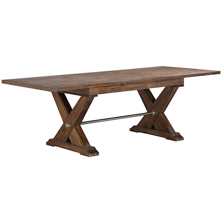 Rustic Solid Wood Dining Table with Butterfly Leaf